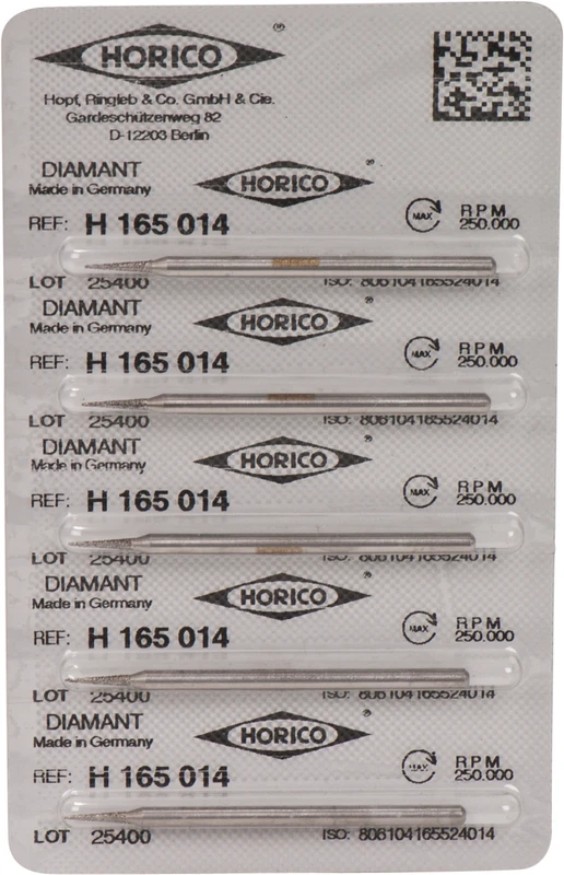 Diamantschleifer H 165  Packung  5 Stück HP, Figur 165, 7 mm, ISO 014