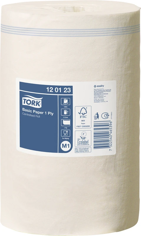 TORK® Standard Papierwischtücher 1-lagig   Packung  11 Rollen 120 m lang, 1-lagig,  21,5 cm breit, weiß