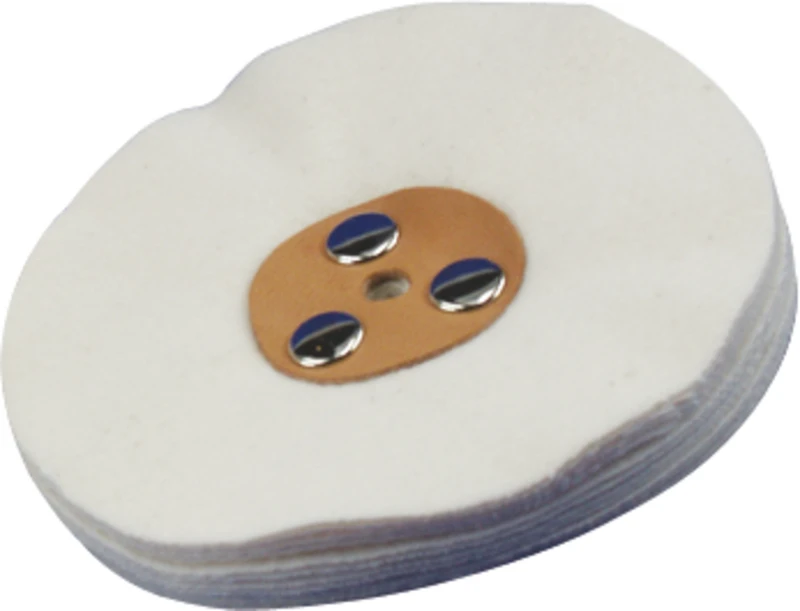 Flanellschwabbel  Stück  mit Lederkern, Ø 100 mm, S: 12 mm