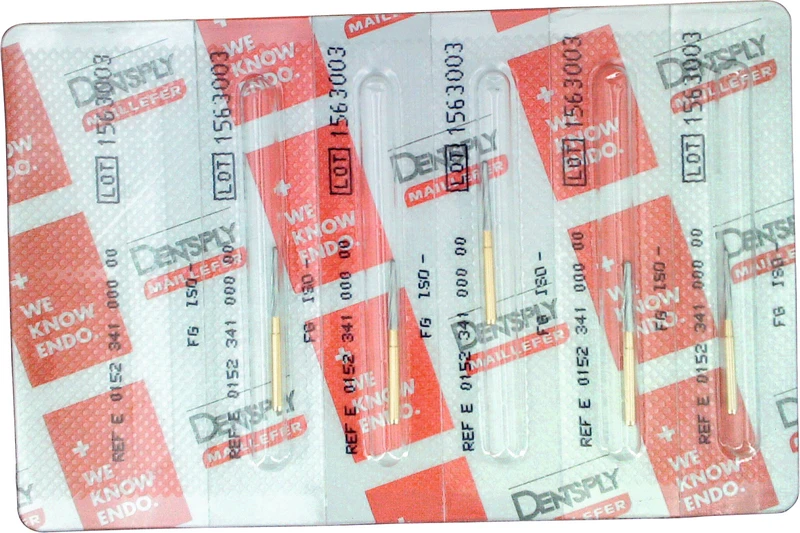 Endo-Z-Knochenfräser  Packung  5 Stück 6 Schneiden, konisch FG, 21 mm, Ø 0,9 mm