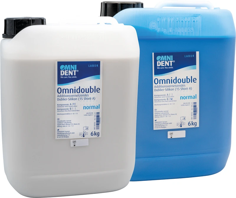 Omnidouble  Packung  2 x 6 kg Silikon blau, 15 Shore A-Härte