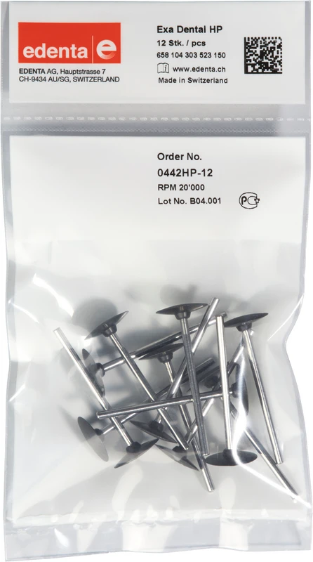 Exa Dental  Packung  12 Stück schwarz grob, HP, Figur 303, 2,5 mm, ISO 150