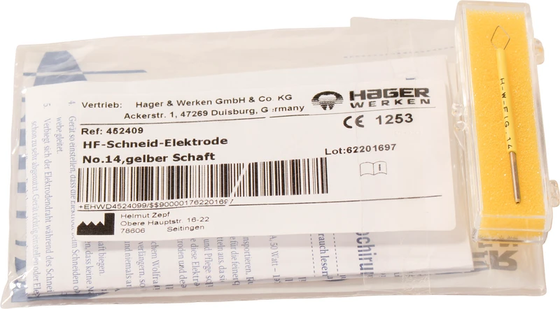 hf Elektrodenansätze  Stück  gelb, Nr. 14