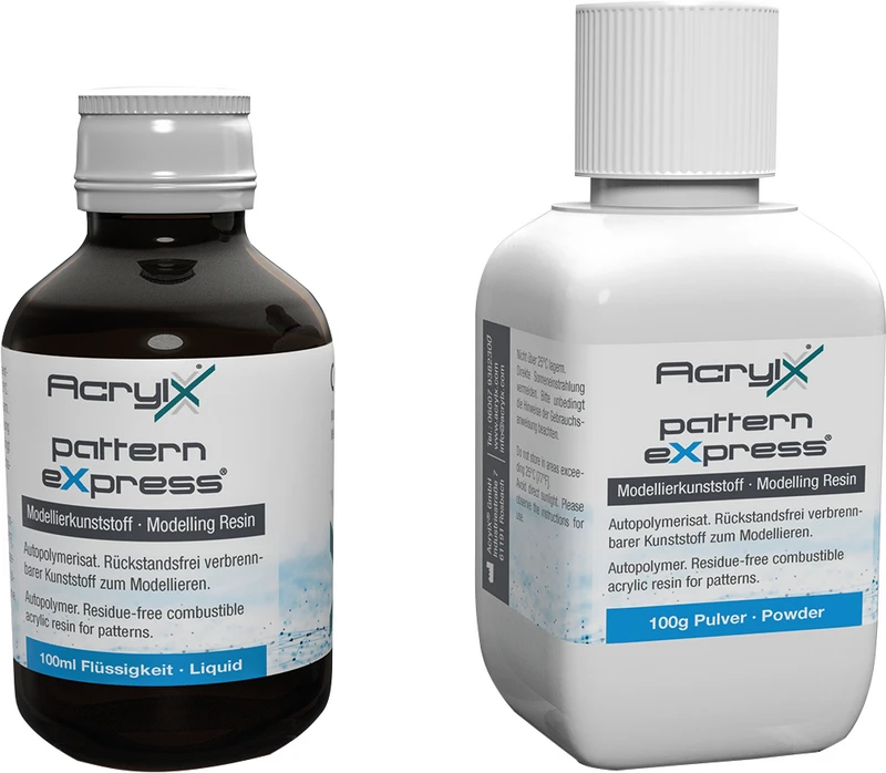 pattern eXpress®  Laborpackung  100g Pulver rot, 100ml Flüssigkeit inklusive Zubehör