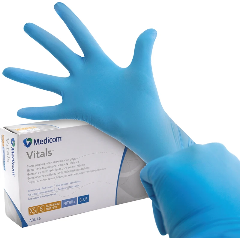 Medicom® SafeTouch® Advanced Vitals Nitril-Handschuhe  Packung  100 Stück puderfrei, blau, XS